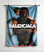 Balenciaga x Playboi Carti Blur Flannel Sofa Throw Blanket for Wall Hanging BA093